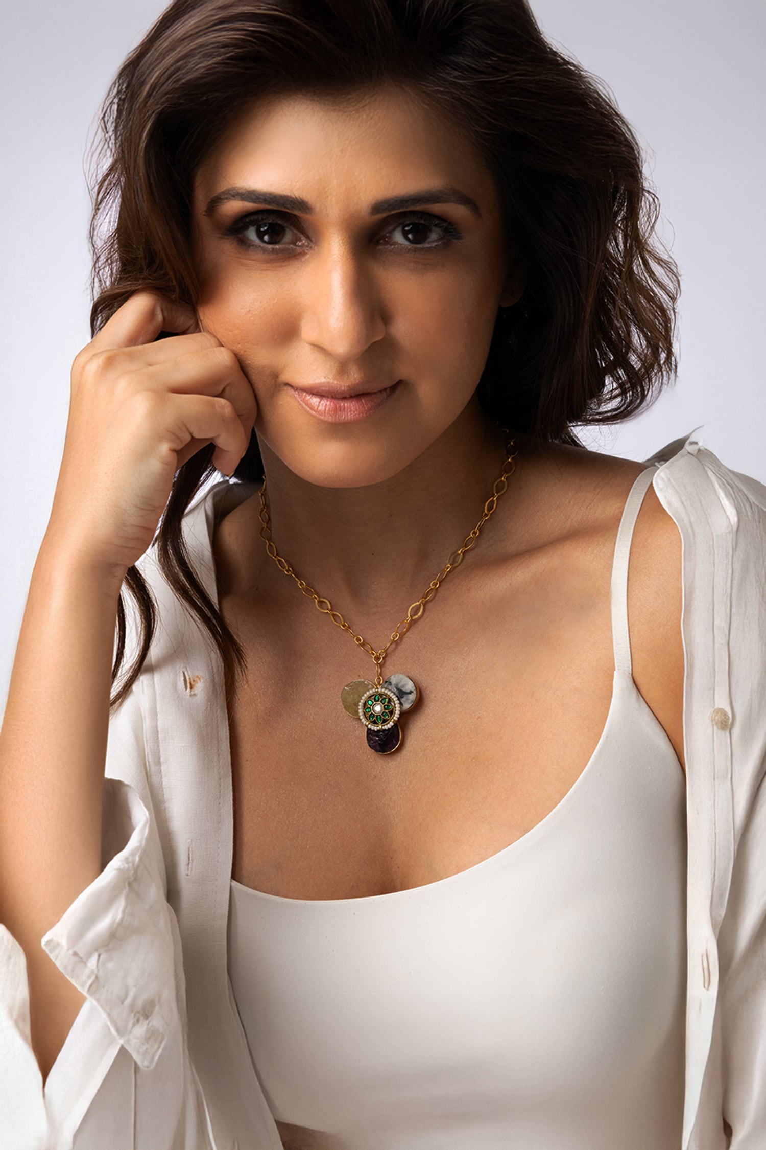 Multi-Stone Charm Necklace 