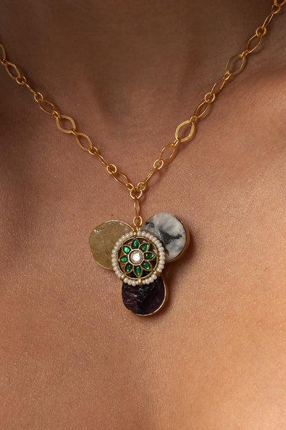 Multi-Stone Charm Necklace 