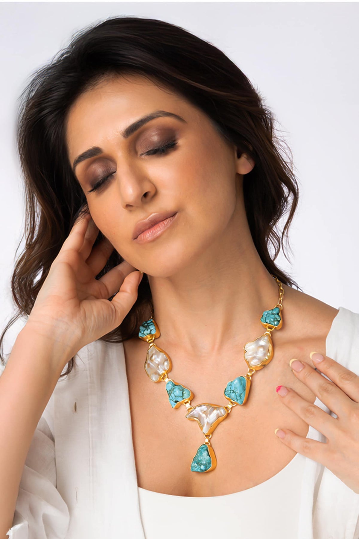 Raw Stone Statement Necklace 