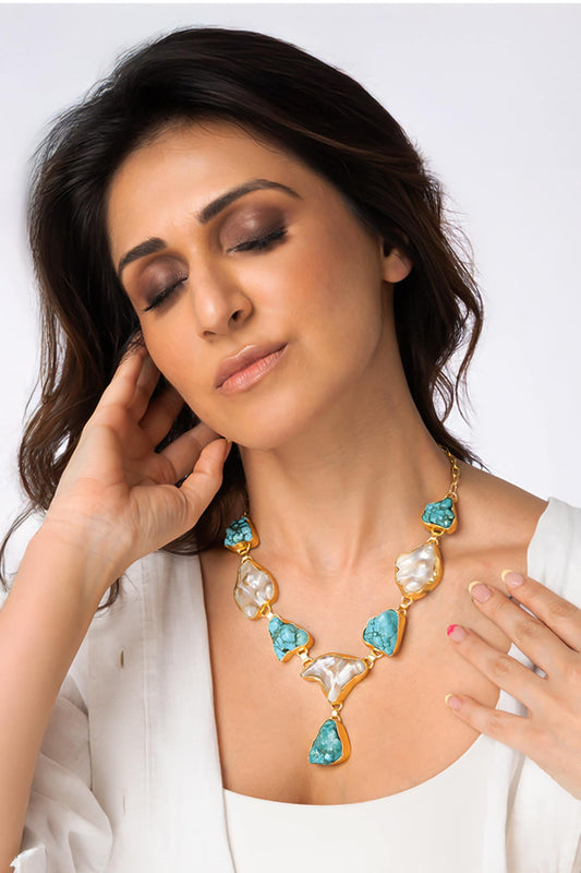 Raw Stone Statement Necklace 