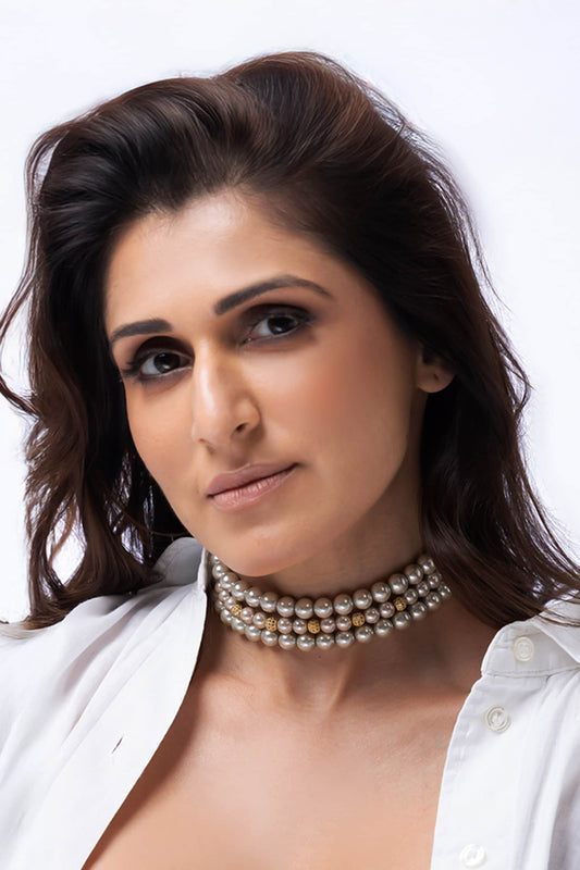 Tiered Pearl Choker Necklace 