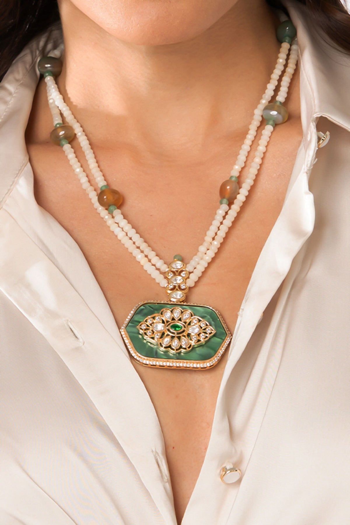 Layered Pendant Necklace Set 