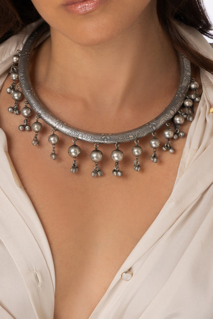 Textured Dome Drop Necklace 