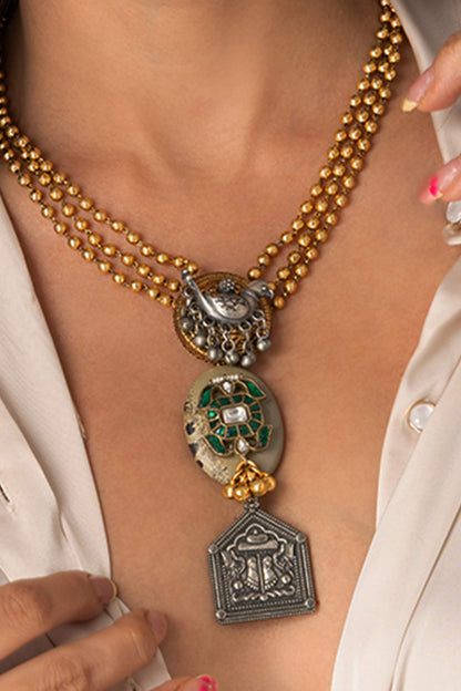 Tiered Medallion Drop Necklace 