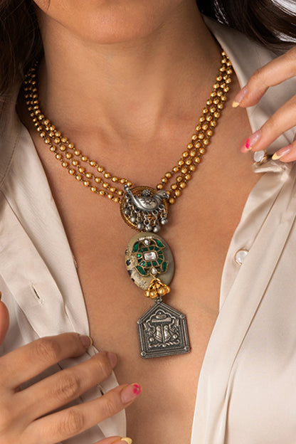 Tiered Medallion Drop Necklace 