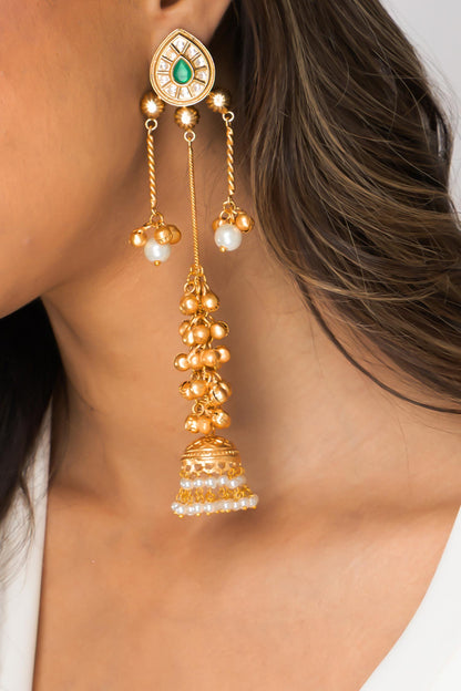 Golden Drop Jhumkas 