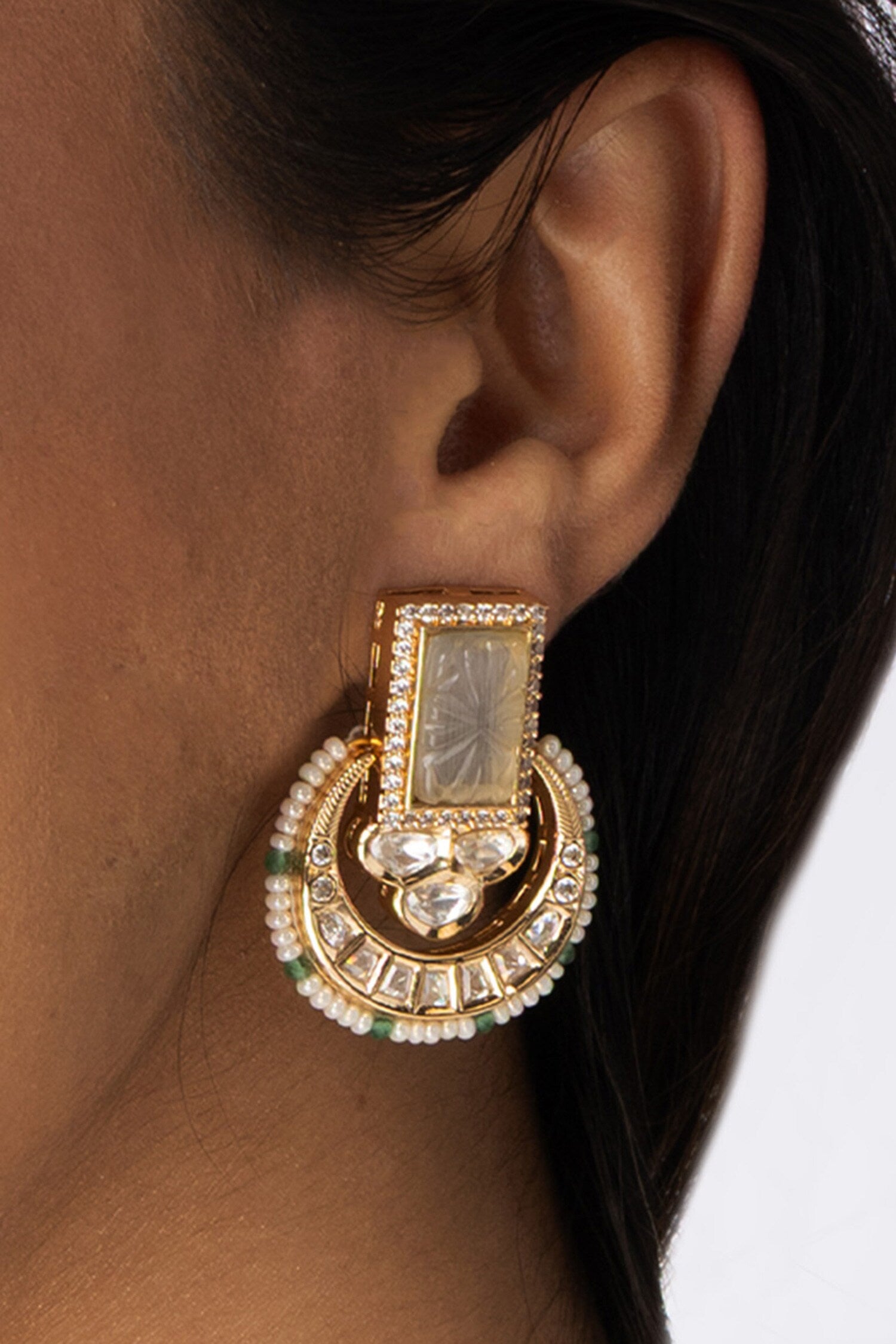 Disc Large Studded Earrings 