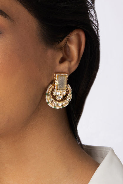 Disc Large Studded Earrings 