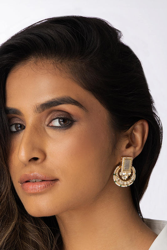Disc Large Studded Earrings 