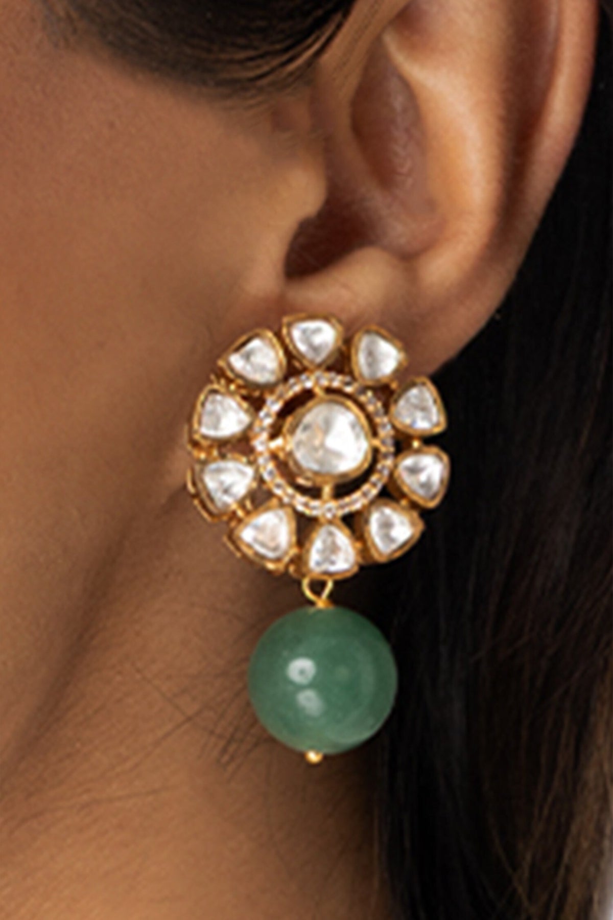 Floral Cluster Drop Earrings 