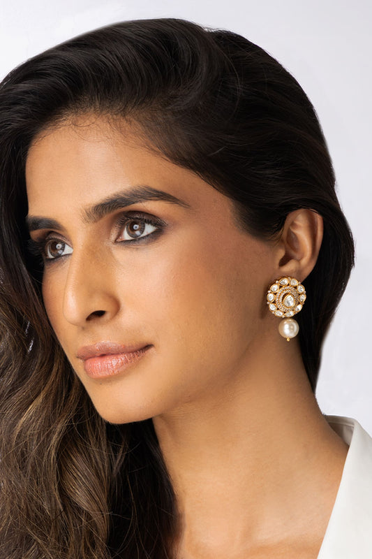 Stone Studded Drop Earrings 