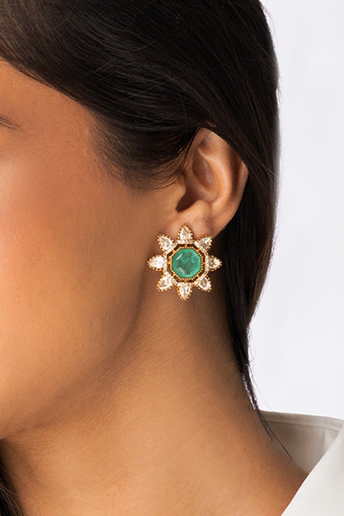 Solitaire Statement Stud Earrings 