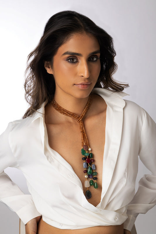 Beaded Lariat Necklace 