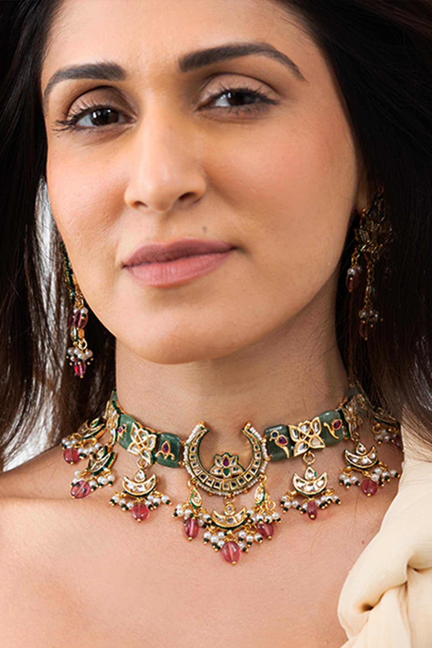 Crescent Multicolour Necklace Set 