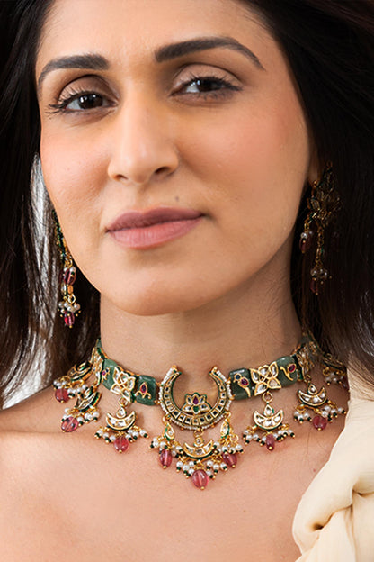 Crescent Multicolour Necklace Set 