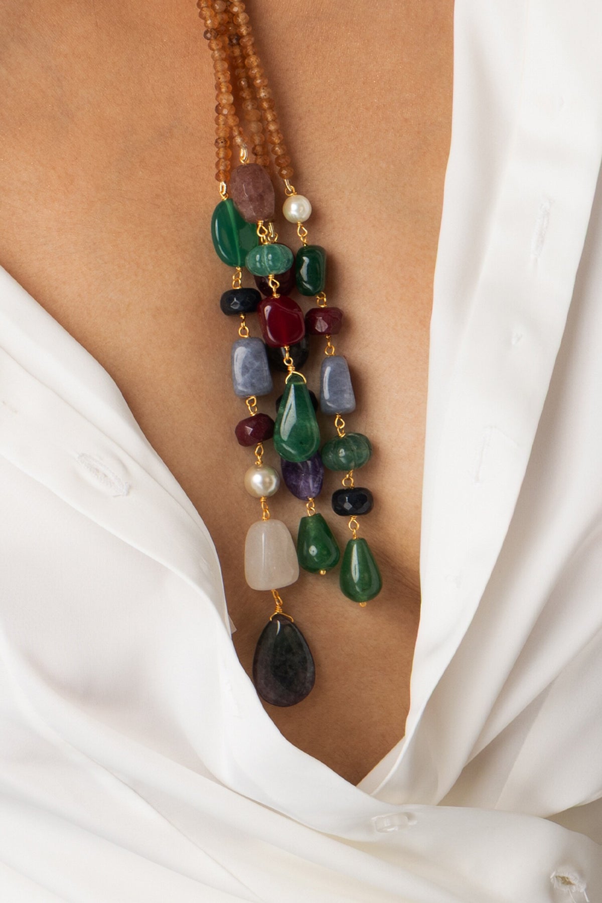 Beaded Strings Necklace 