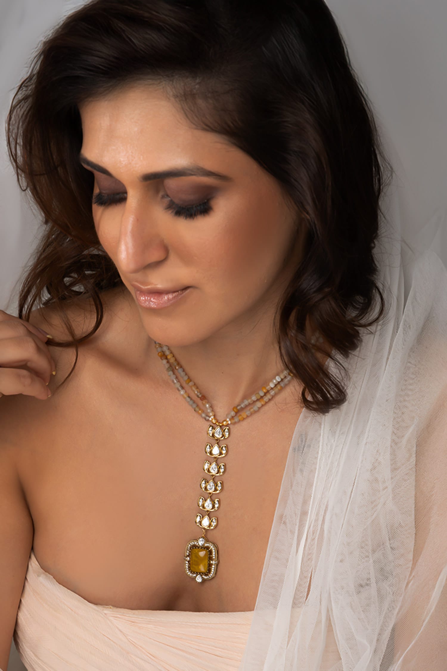 Layered Drop Statement Necklace 