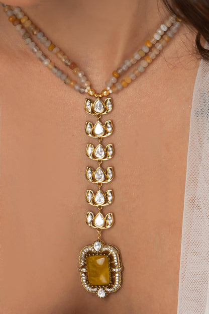 Layered Drop Statement Necklace 