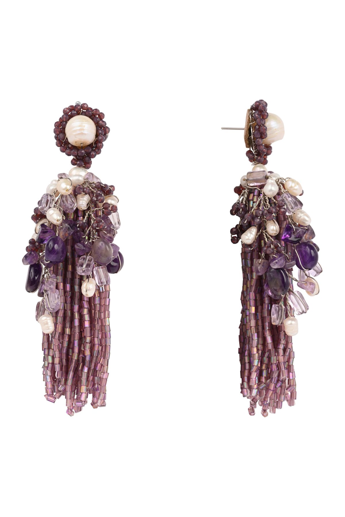 Pearl & Beaded Long Earrings 