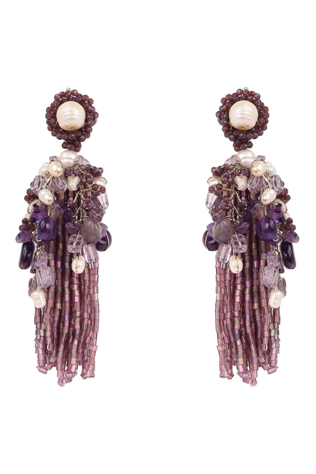 Pearl & Beaded Long Earrings 