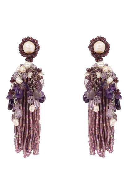 Pearl & Beaded Long Earrings 