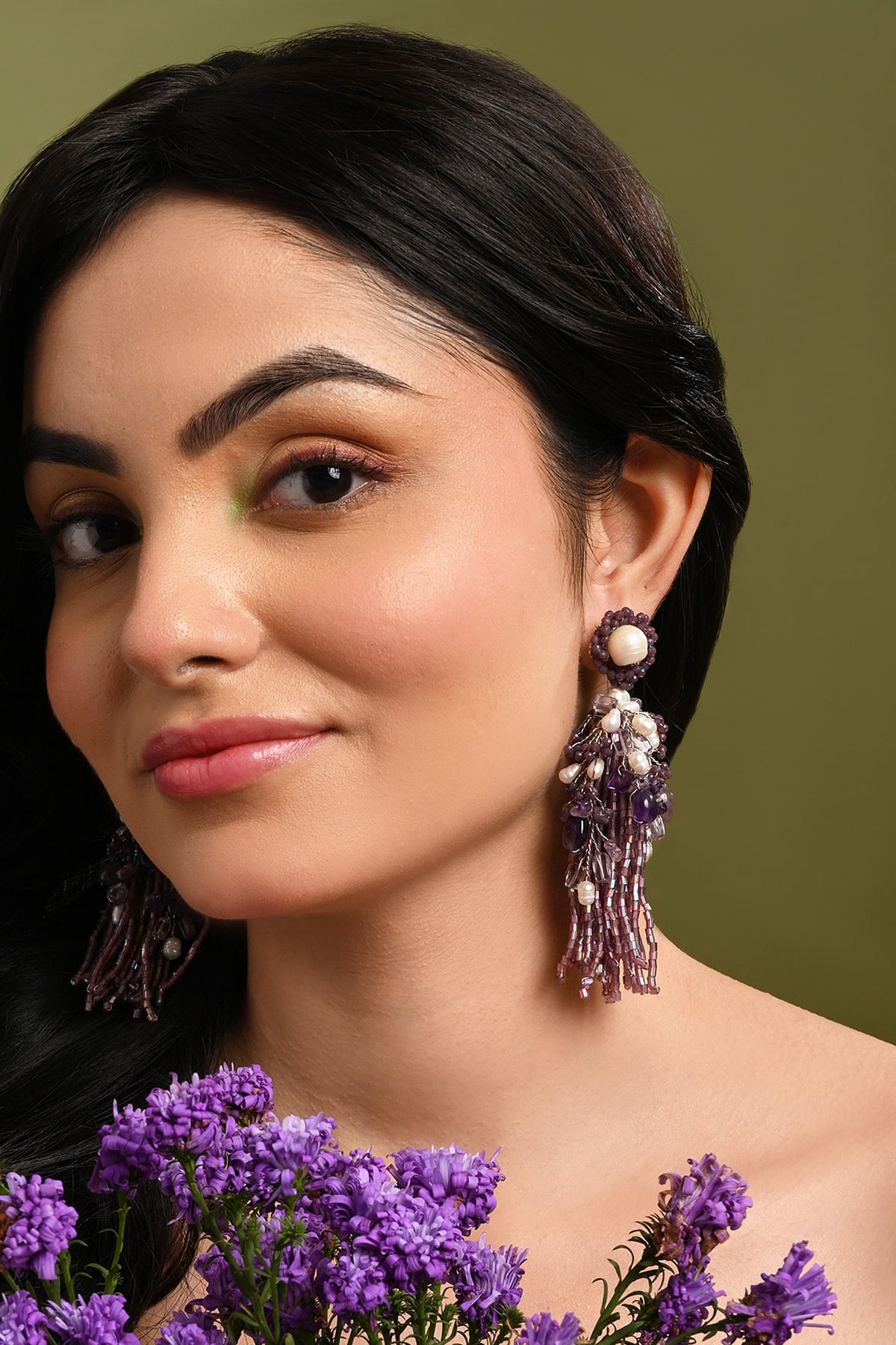 Pearl & Beaded Long Earrings 