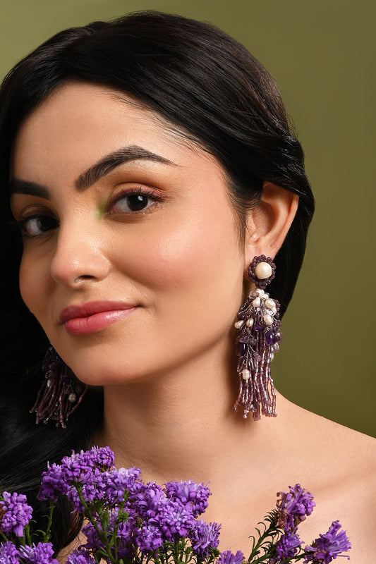 Pearl & Beaded Long Earrings 