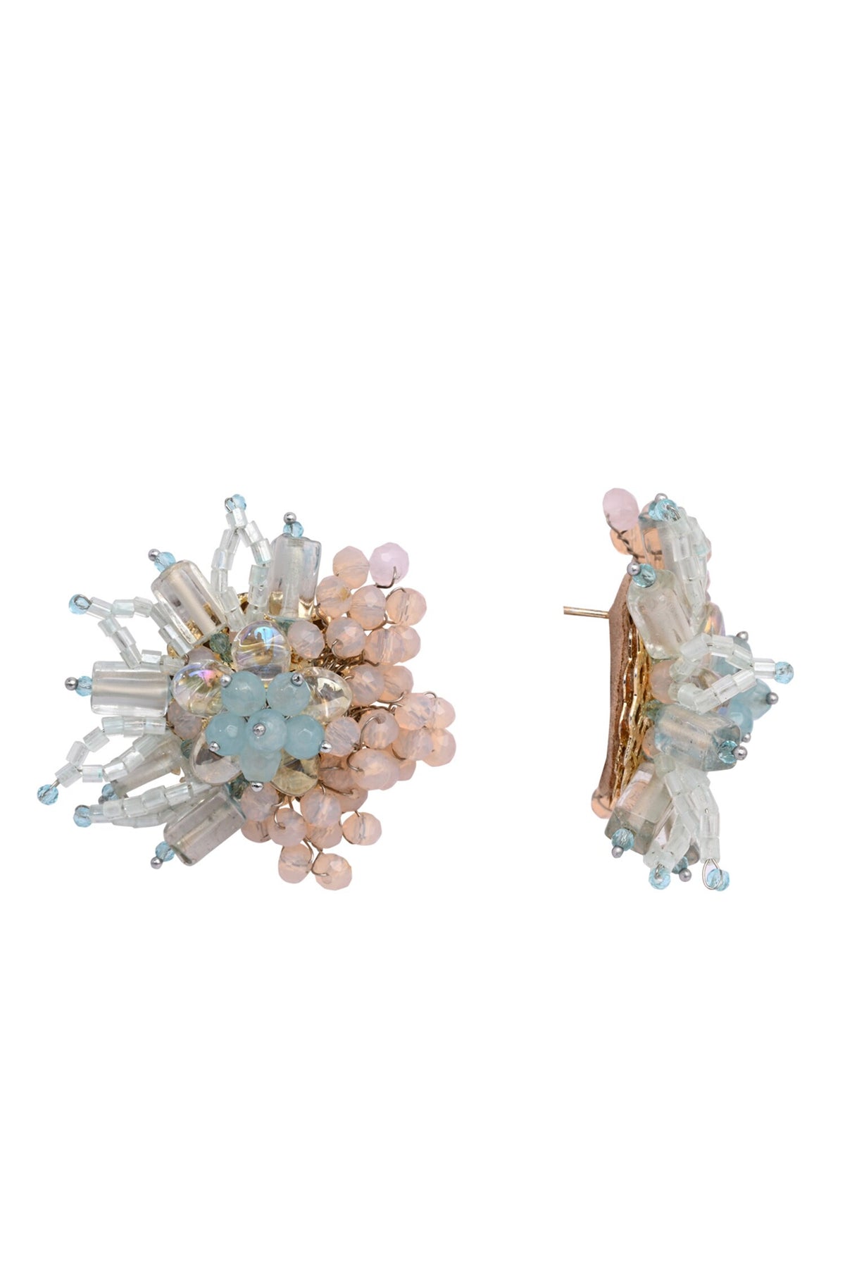 Round Stone Studded Earrings 