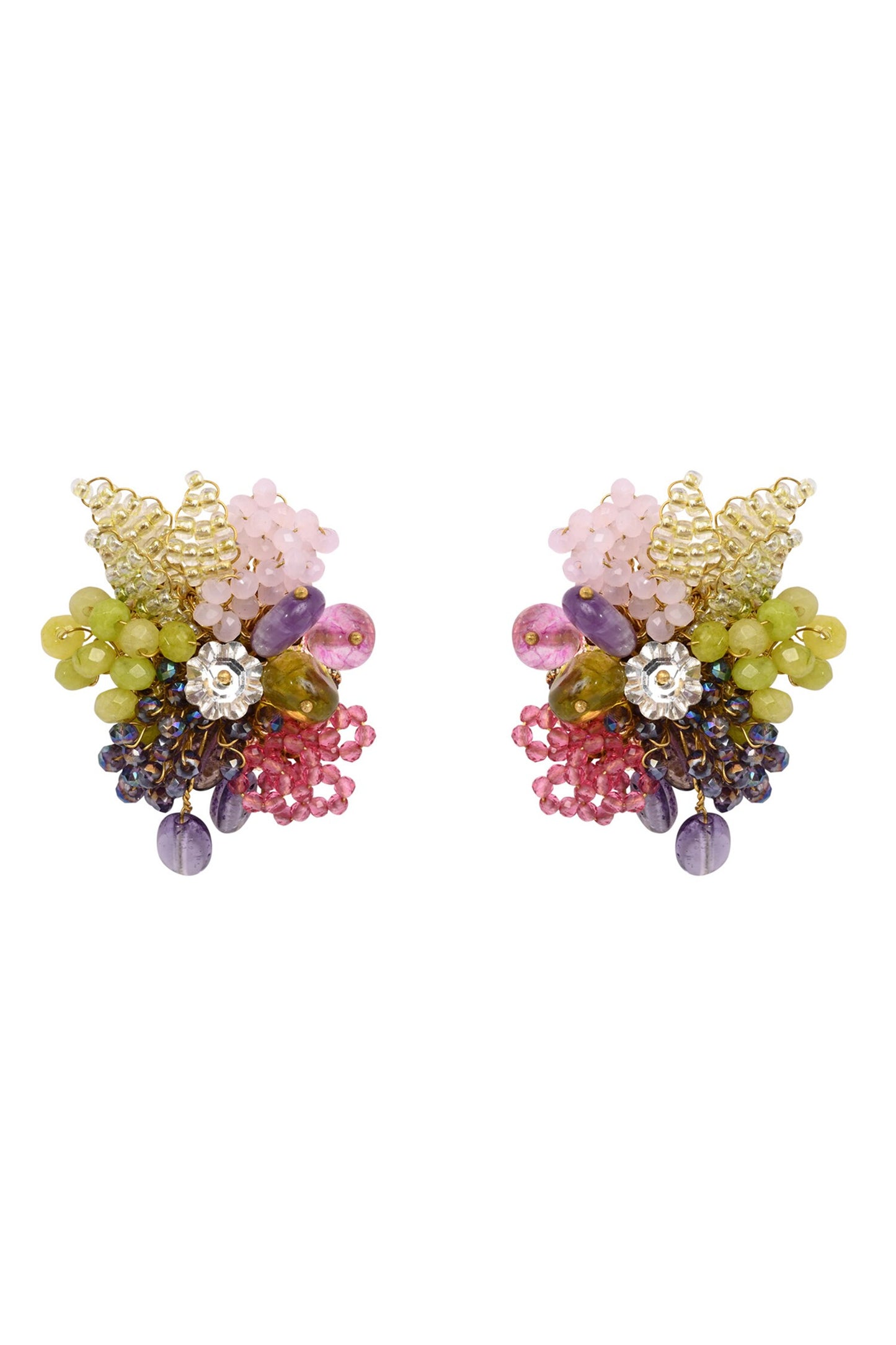Colourful Stone Stud Earrings 