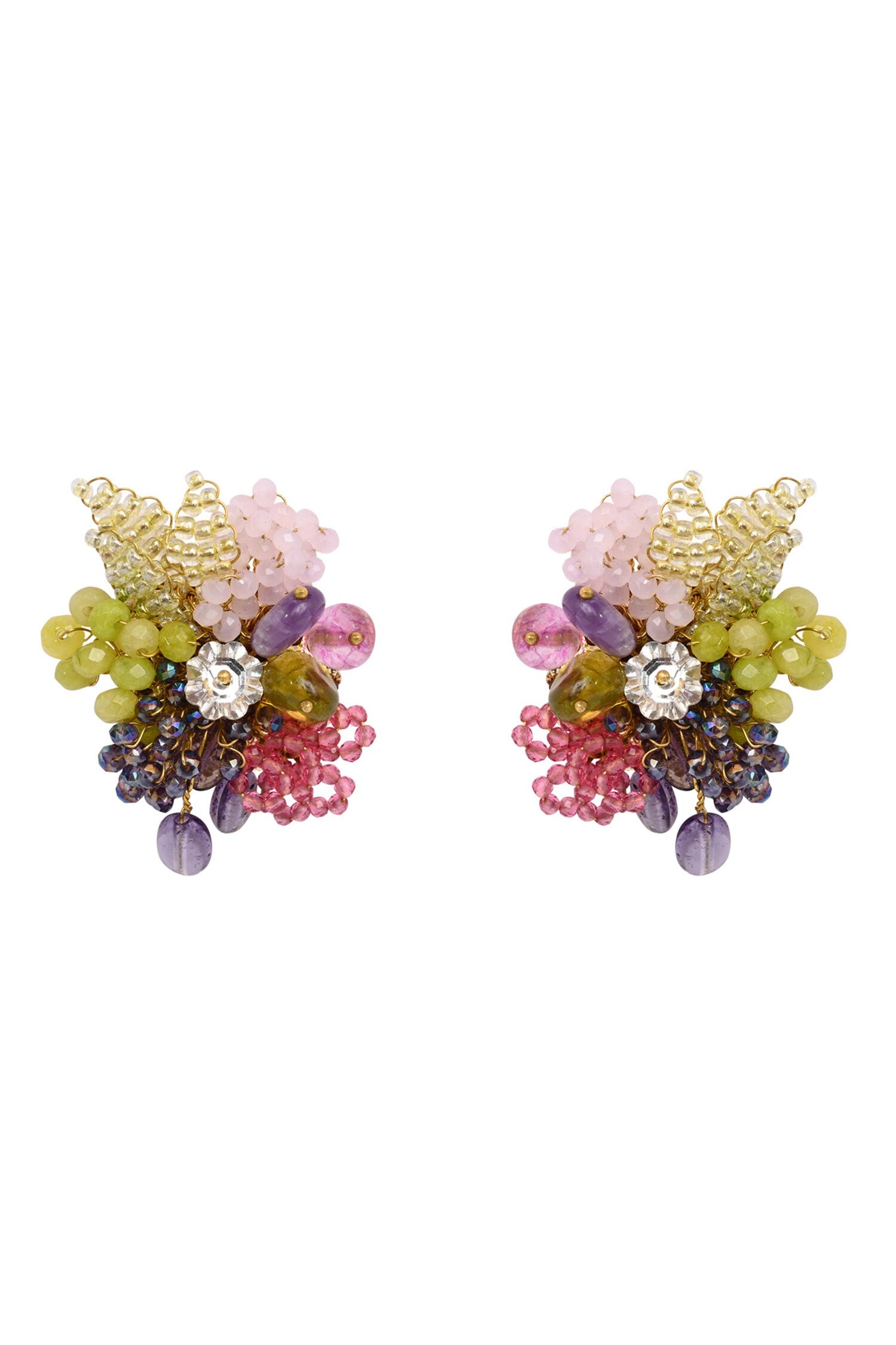 Colourful Stone Stud Earrings 