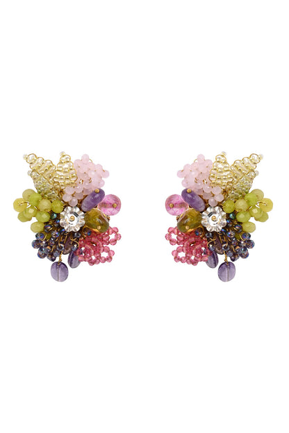 Colourful Stone Stud Earrings 