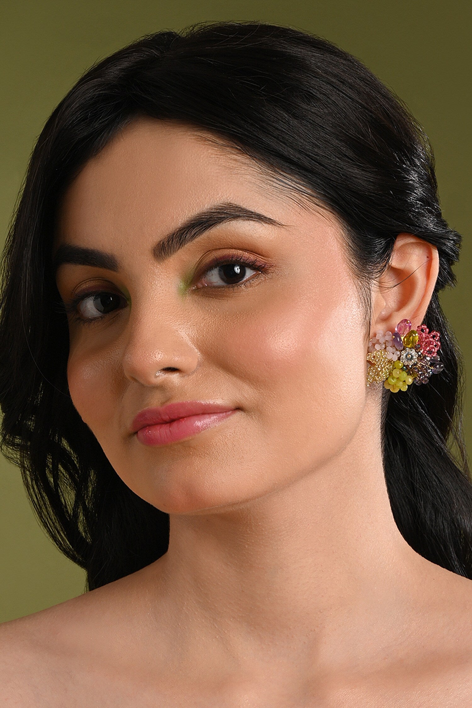 Colourful Stone Stud Earrings 