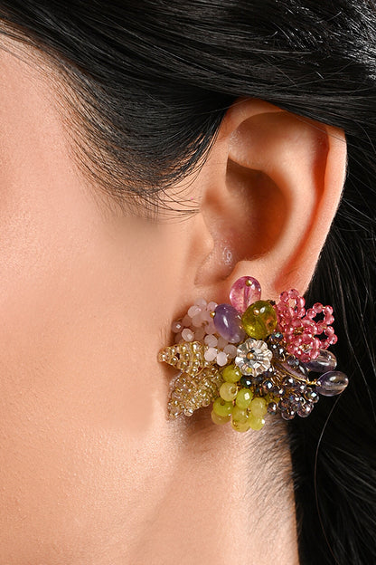 Colourful Stone Stud Earrings 