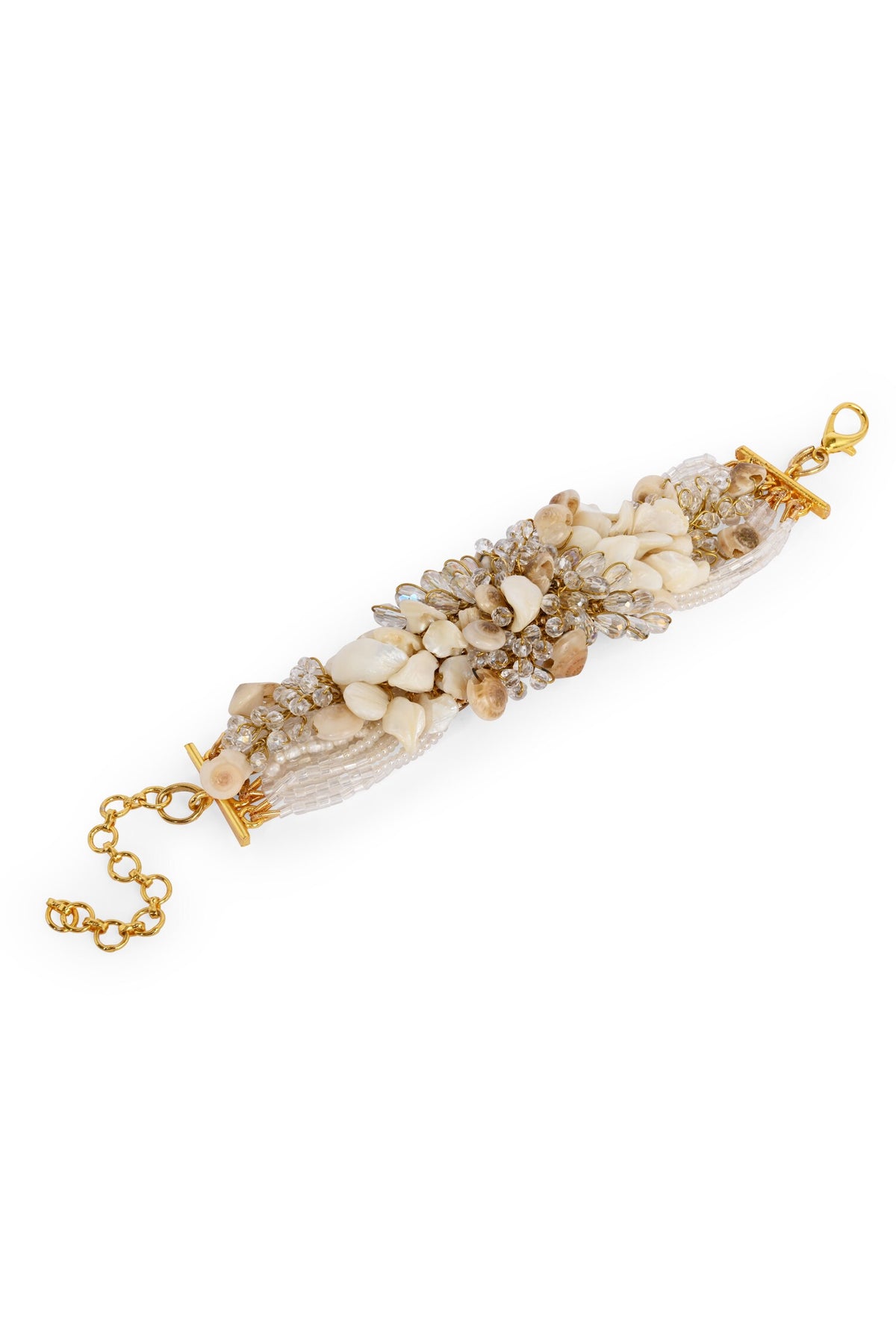 White Floral Long Bracelet 