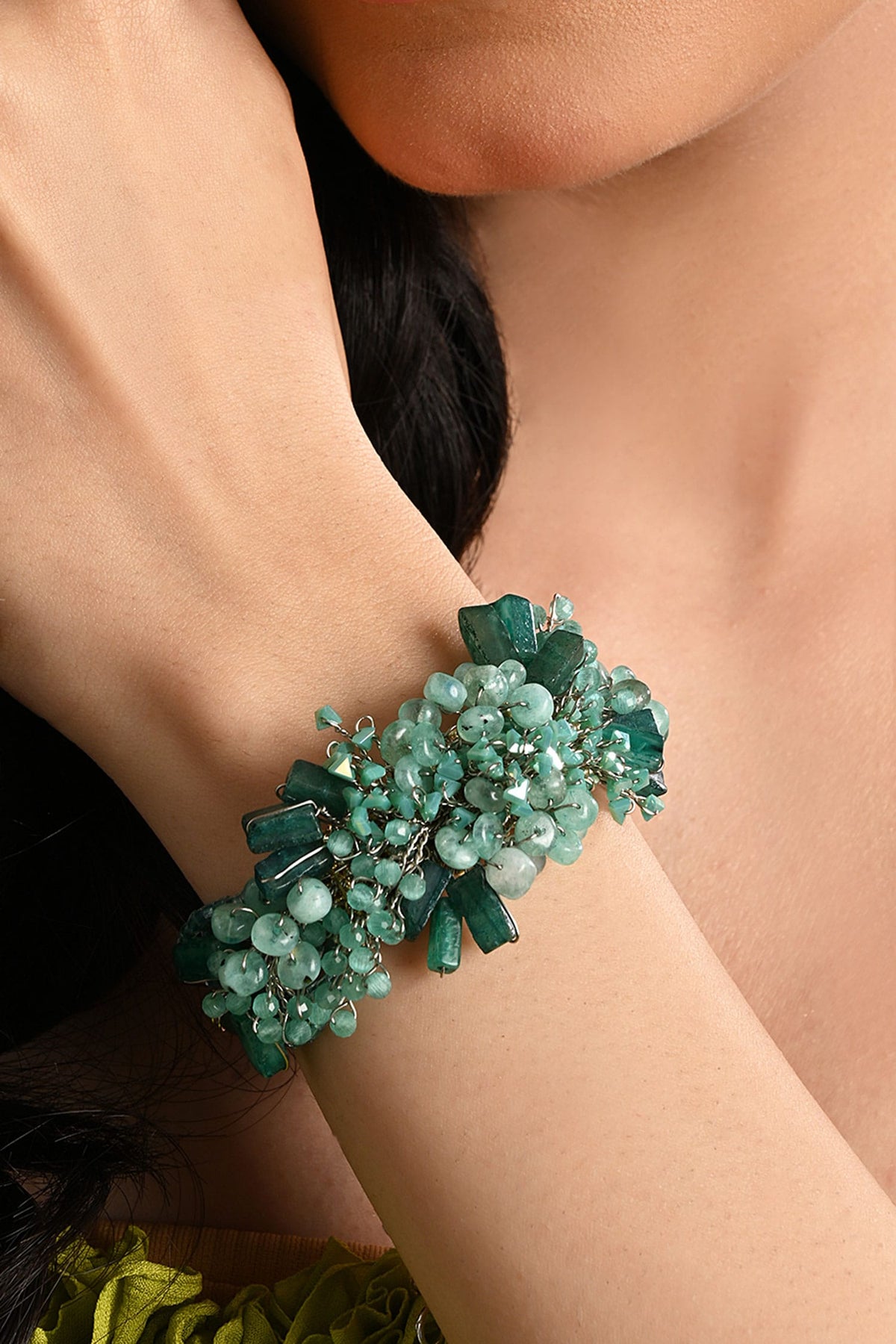 Green Stone Embellished Bracelet 
