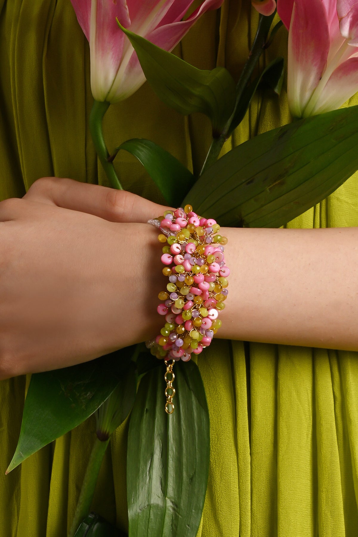 Stone & Bead Embellished Bracelet 