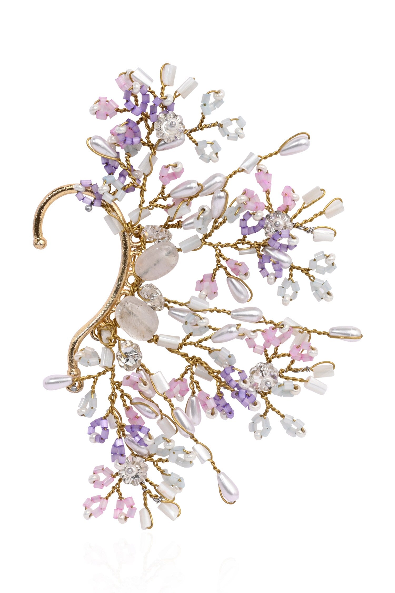 Pastel Crystal & Stone Embellished Earcuff 