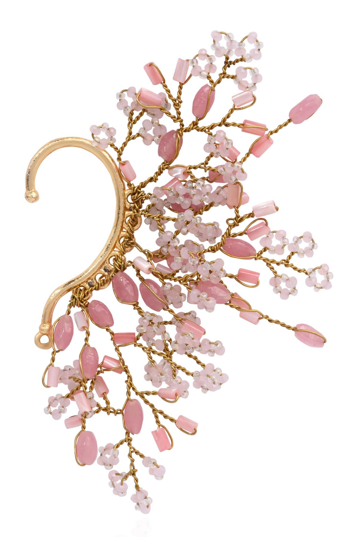 Stone & Bead Embellished Earcuff 