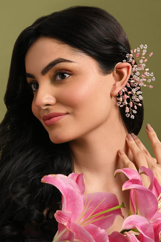Stone & Bead Embellished Earcuff 