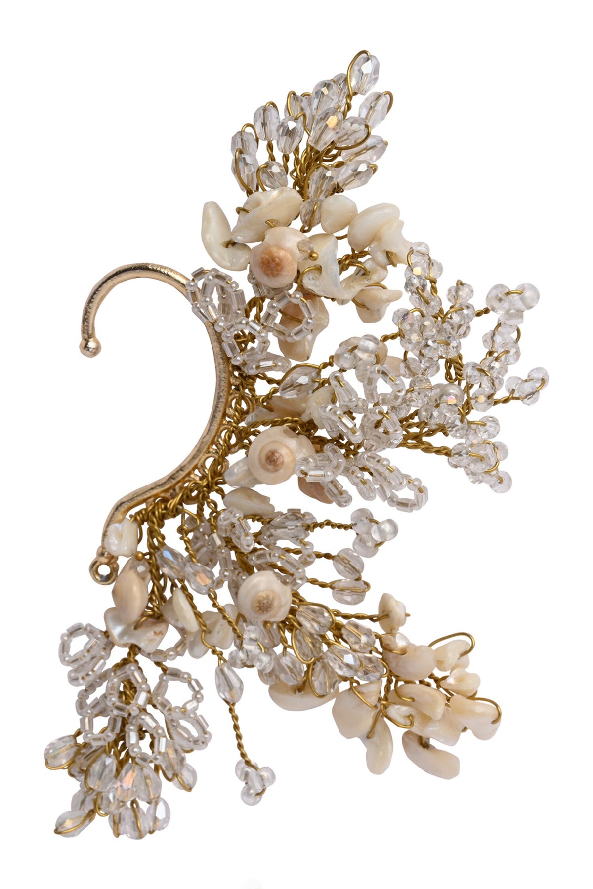 Crystal Ivory Shell Earcuff 