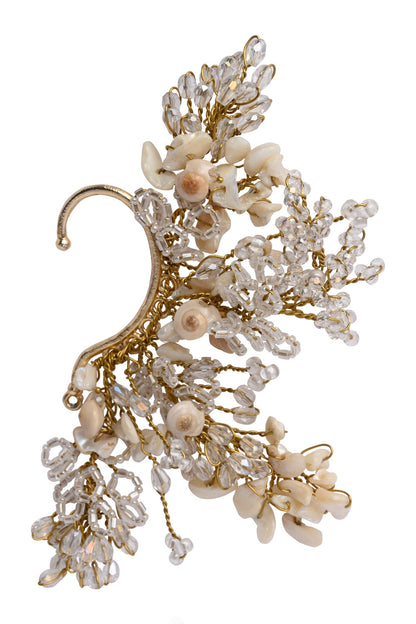 Crystal Ivory Shell Earcuff 