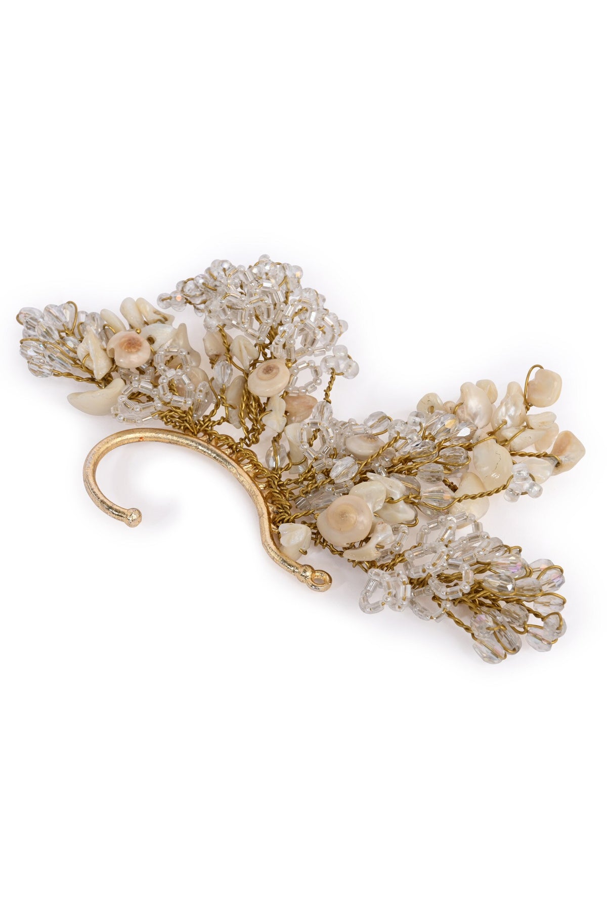 Crystal Ivory Shell Earcuff 