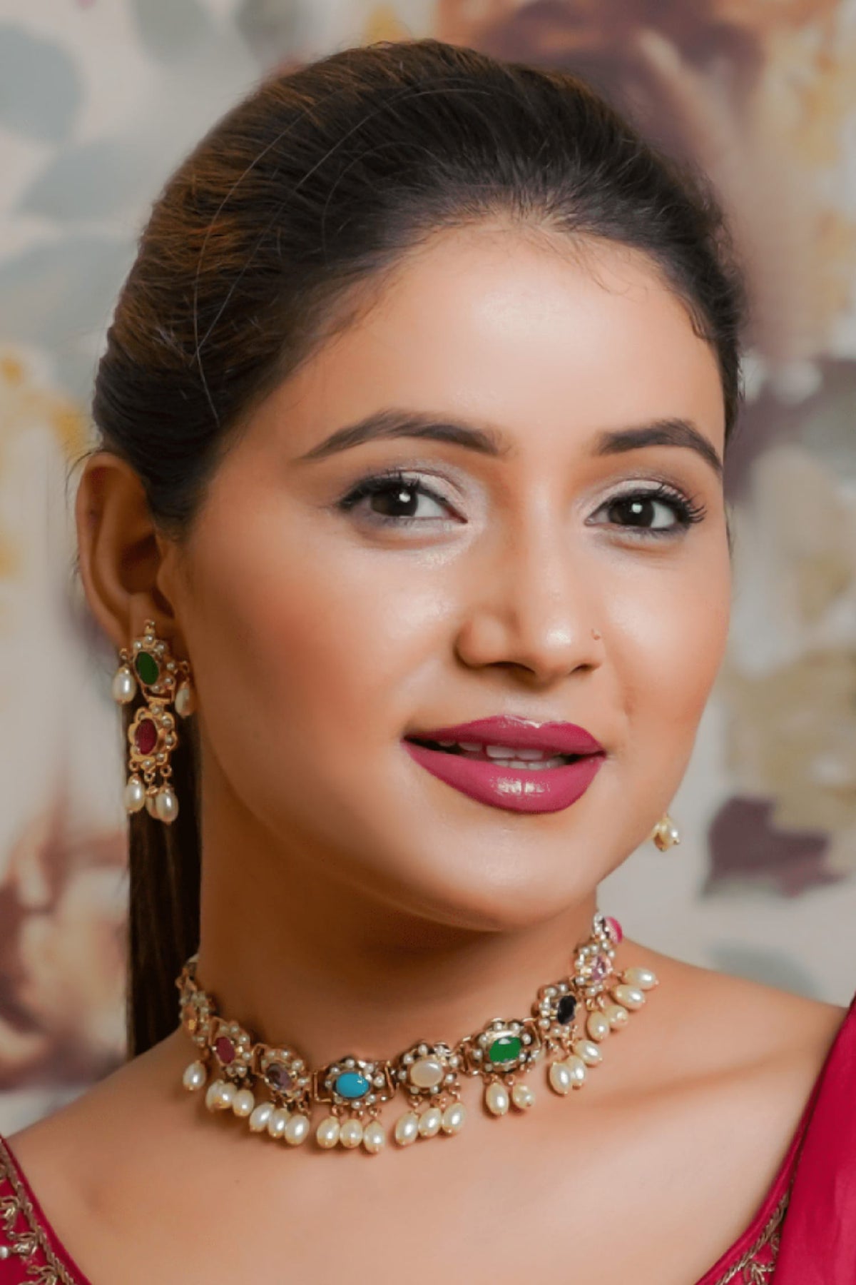 Ahalya Navratan Jadau Choker & Earrings Set 
