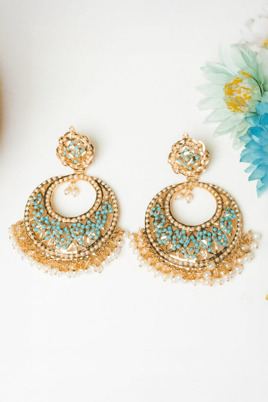 Feroza Jadau Chaandbali Earrings 