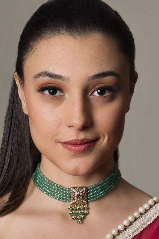 Chic Square Tukdi Mint Green Choker 