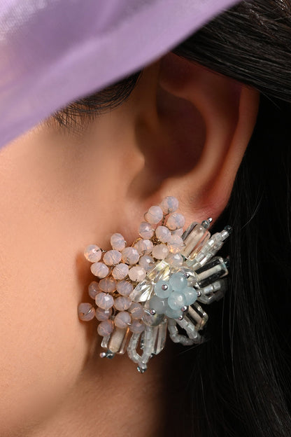 Round Stone Studded Earrings 