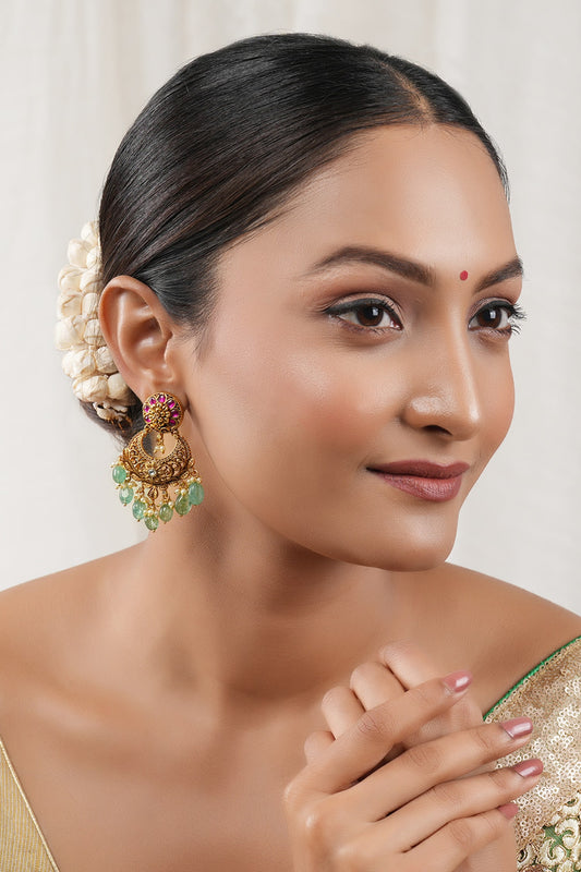 Antique Stone Work Chandbalis Earrings 