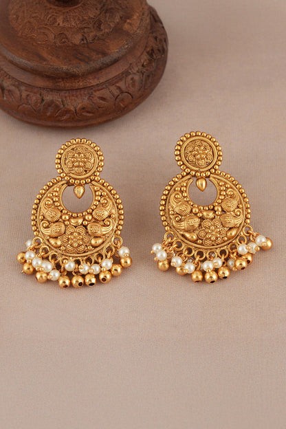Antique Pearl Drop Choker & Chandbalis Set 