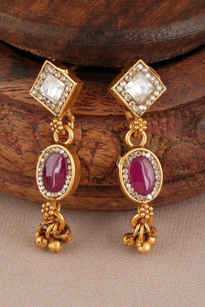 Stone Embellished String Necklace Set 