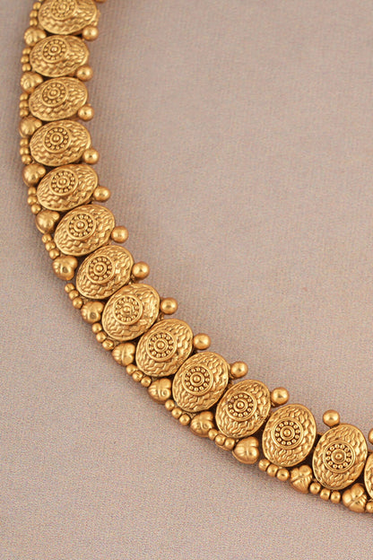 Antique Oval Shaped Carved Motif Choker Set 